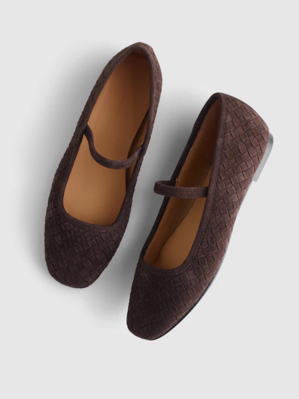 Madewell The Greta Ballet Flats Dark Roast Brown Woven Suede Size 7 - Picture 2 of 12
